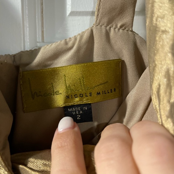 Nicole Miller Gold Size 2 Dress - Picture 4 of 7